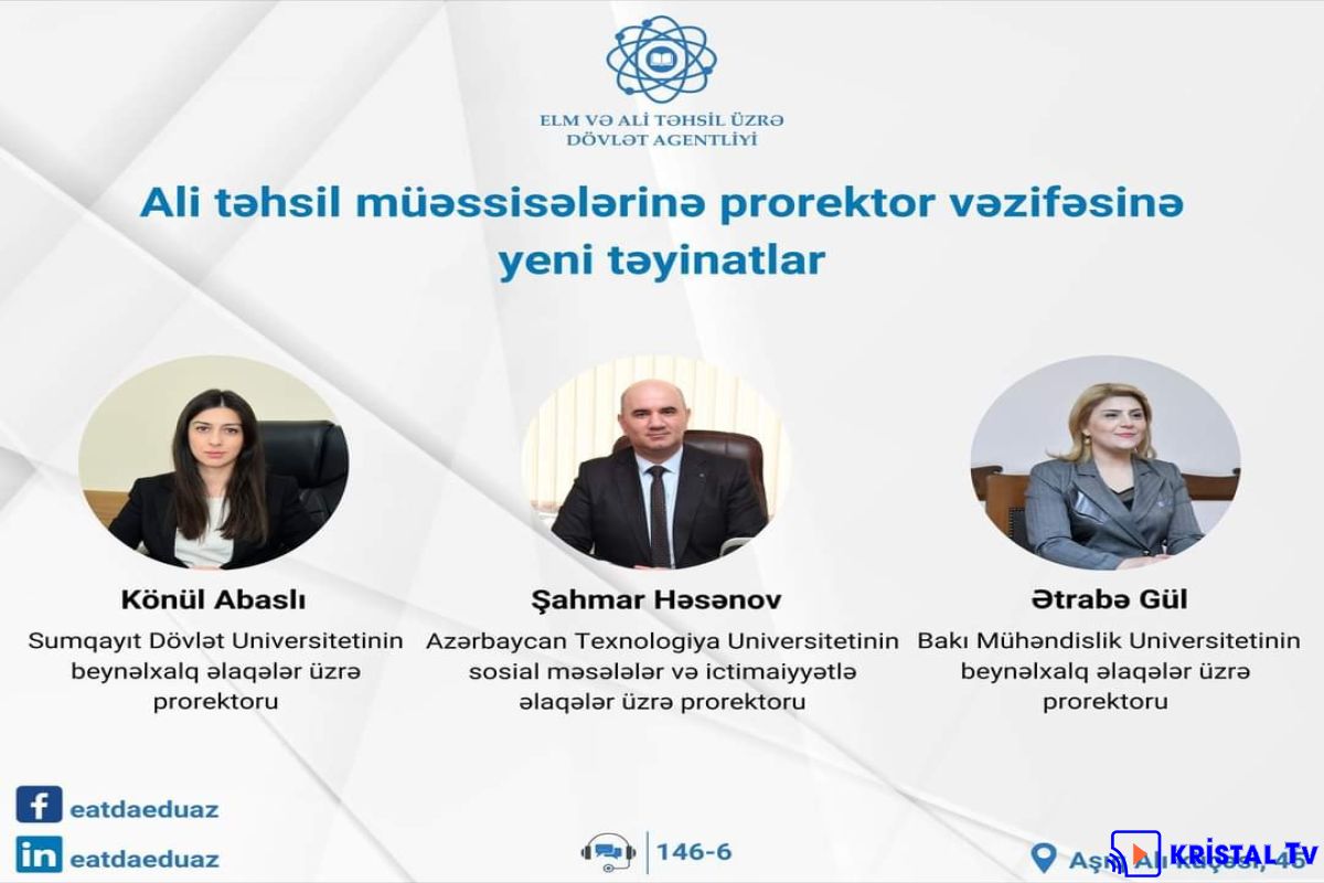 Yeni prorektor vəzifəsinə təyinatlar 