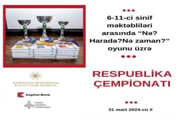 Şagirdlər arasında “Nə? Harada? Nə zaman?” oyunu üzrə Respublika Çempionatı