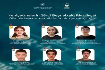 Məktəblilər Yeniyetmələrin 28-ci Balkan Riyaziyyat Olimpiadasında uğurla çıxış ediblər