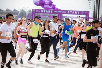 "Bakı Marafonu 2026"nın mükafatlandırma mərasimi olub, qaliblərə medalları Leyla Əliyeva təqdim edib